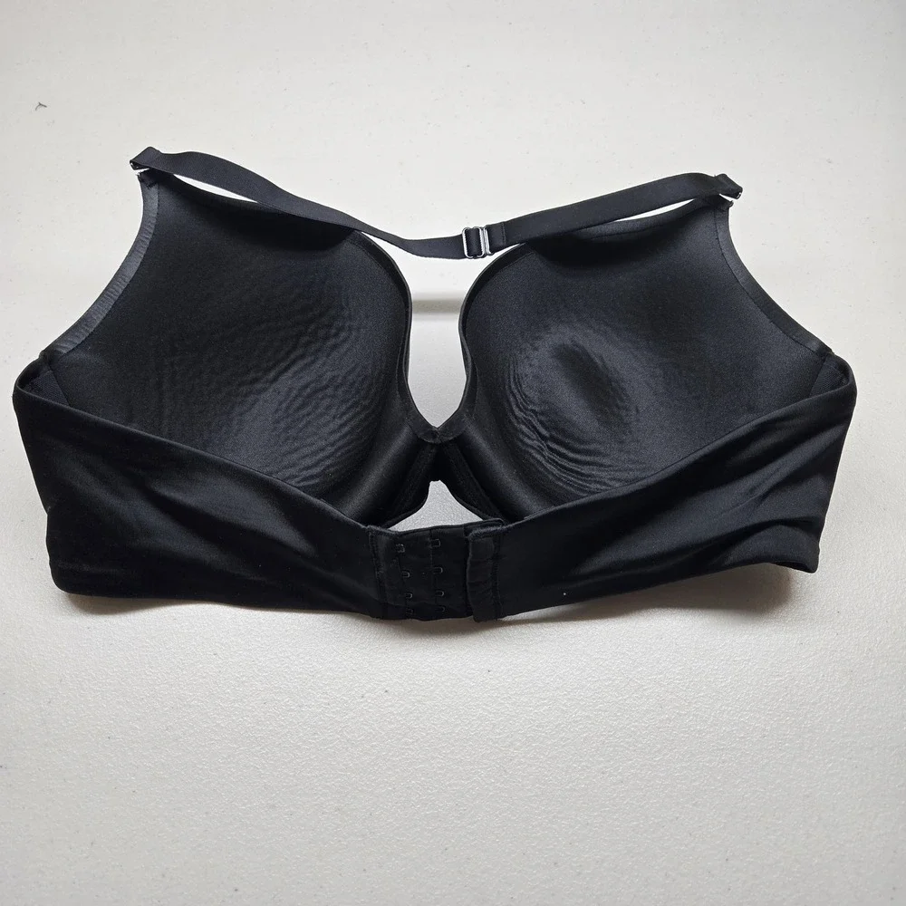 Cacique Women Bra‎ 42DD Black T Shirt Underwire Strap Adjustable